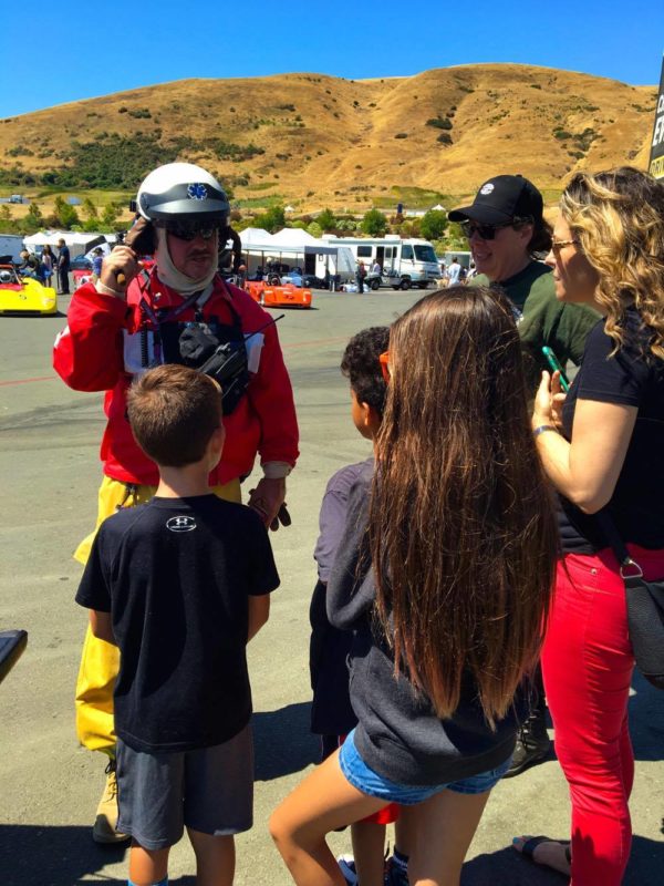 Michael Joesph talking to young fans.